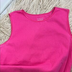 Christopher & Banks Fuchsia Tank Top 100% cotton size L pink